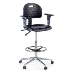 Taburete de trabajo con brazos Work 23, anilla reposapies
