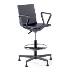 Taburete de trabajo con brazos Orbit, poliuretano rígido