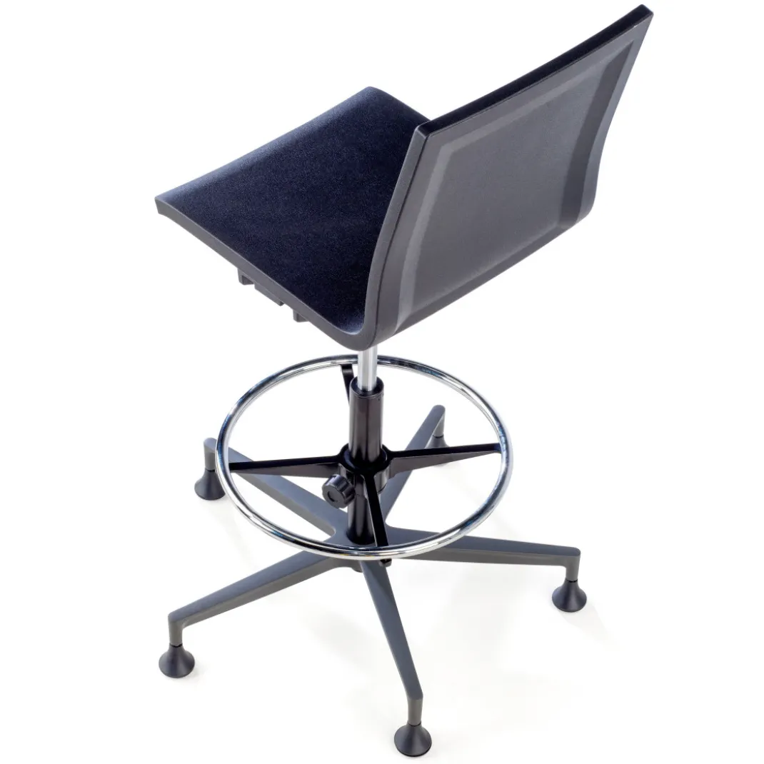 Taburete de trabajo Orbit, poliuretano rígido, base giratoria