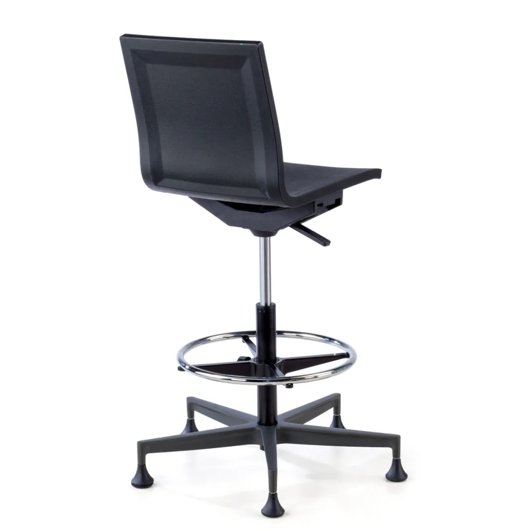 Taburete de trabajo Orbit, poliuretano rígido, base giratoria