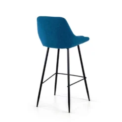 Taburete tapizado de oficina Melody, patas de metal