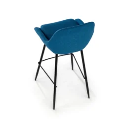 Taburete tapizado de oficina Melody, patas de metal