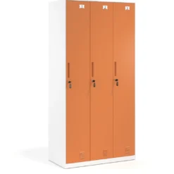 Taquilla de vestuario Strong 3 puertas 185x92cm, estructura blanca