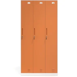 Taquilla de vestuario Strong 3 puertas 185x92cm, estructura blanca