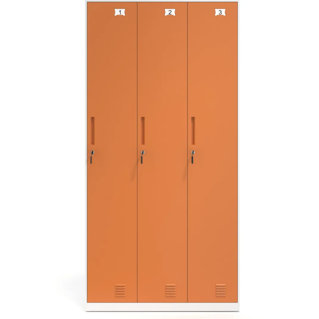 Taquilla de vestuario Strong 3 puertas 185x92cm, estructura blanca