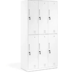 Taquilla de vestuario Strong 6 puertas 185x92cm, estructura blanca