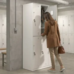 Taquilla de vestuario Strong 6 puertas 185x92cm, estructura blanca